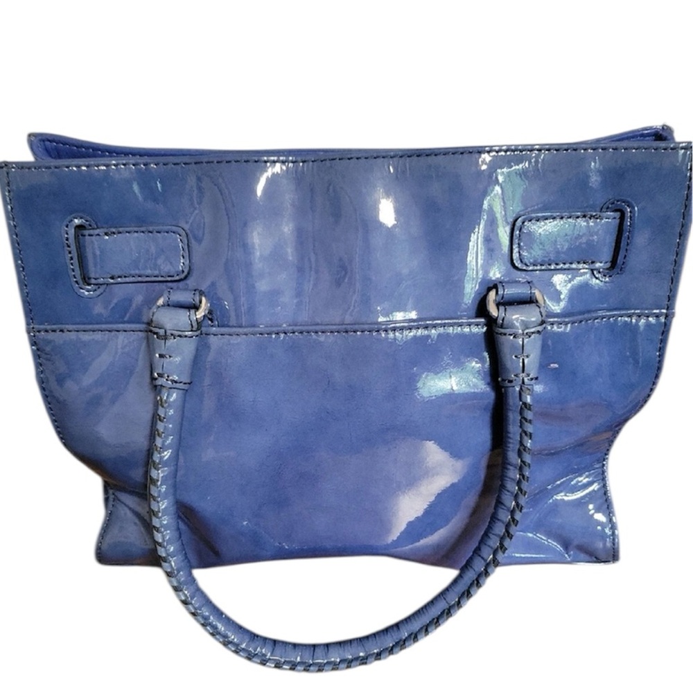 BRIGHTON Renault Python and Blue Patent Leather Handbag Authentic Like New - Picture 4 of 5
